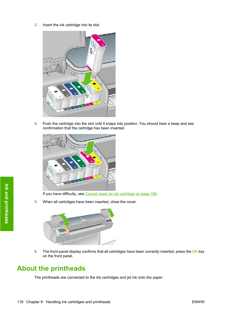 About the printheads | HP Designjet Z3200 PostScript Photo Printer series User Manual | Page 126 / 205