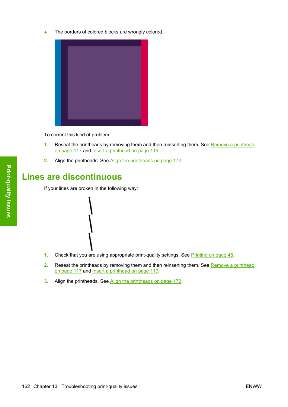 Lines are discontinuous | HP Designjet Z3200 PostScript Photo Printer series User Manual | Page 172 / 205