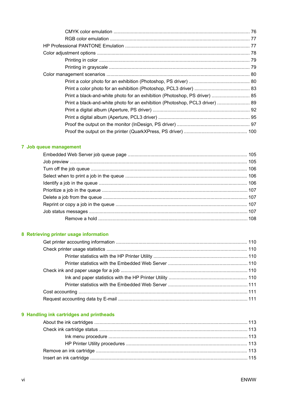 HP Designjet Z3200 PostScript Photo Printer series User Manual | Page 6 / 205