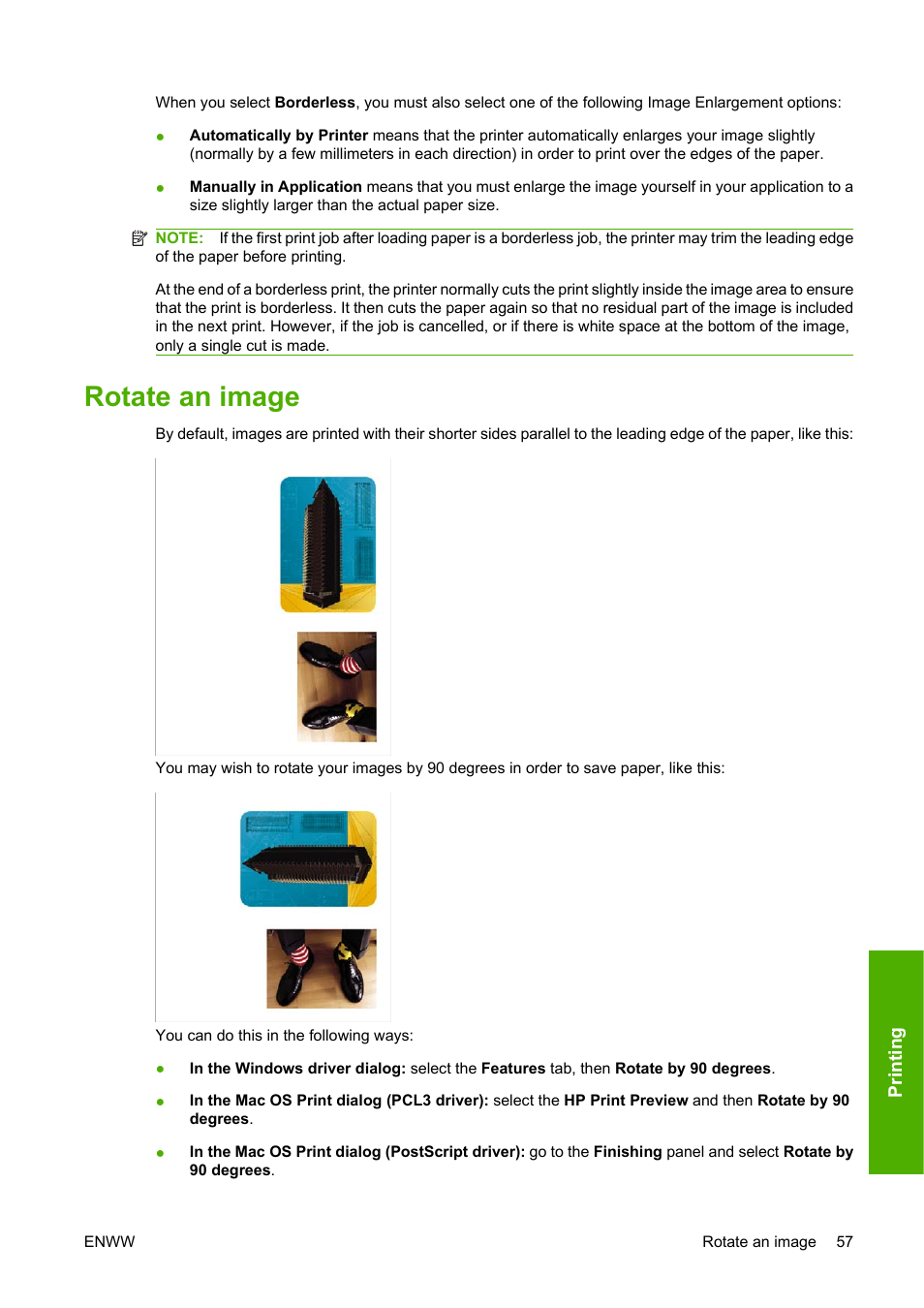 Rotate an image | HP Designjet Z3200 PostScript Photo Printer series User Manual | Page 67 / 205