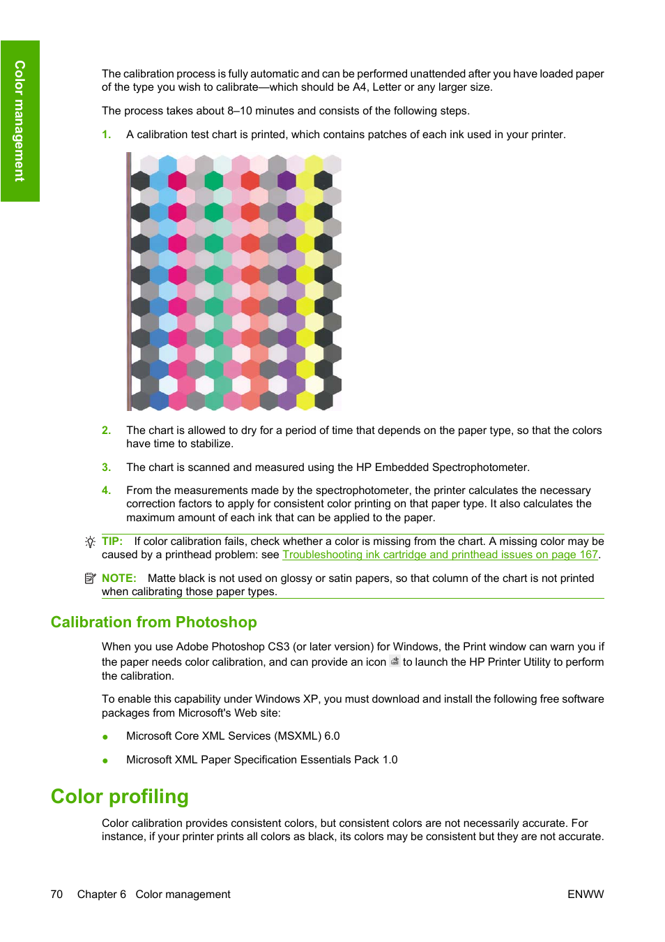 Calibration from photoshop, Color profiling | HP Designjet Z3200 PostScript Photo Printer series User Manual | Page 80 / 205