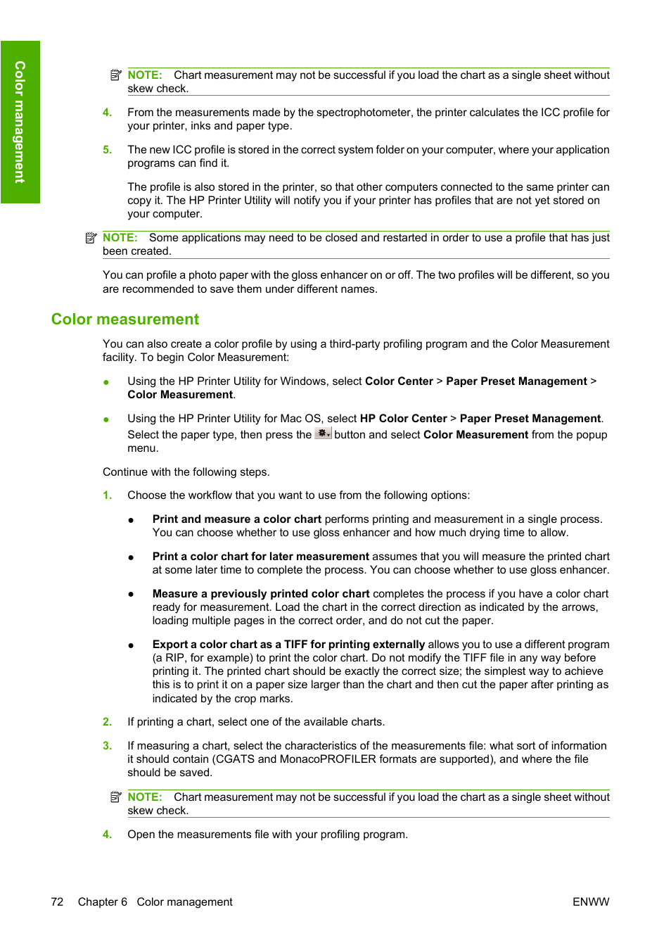 Color measurement | HP Designjet Z3200 PostScript Photo Printer series User Manual | Page 82 / 205