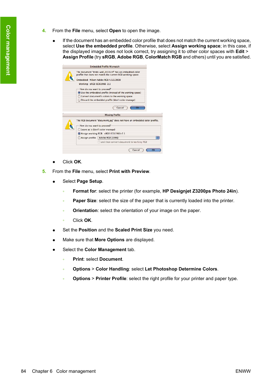 HP Designjet Z3200 PostScript Photo Printer series User Manual | Page 94 / 205