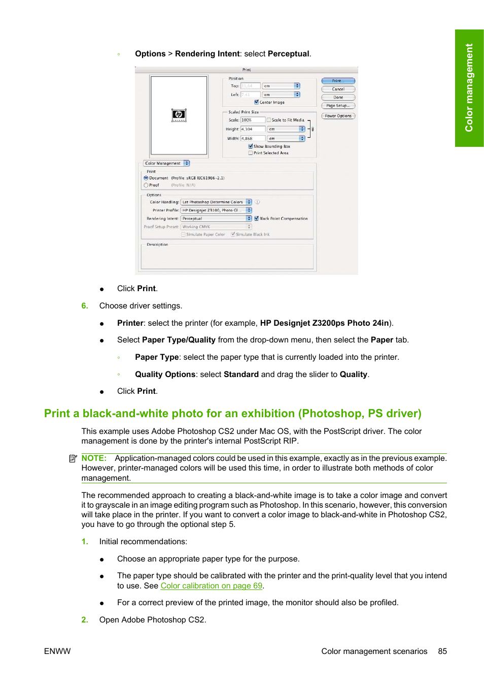 HP Designjet Z3200 PostScript Photo Printer series User Manual | Page 95 / 205