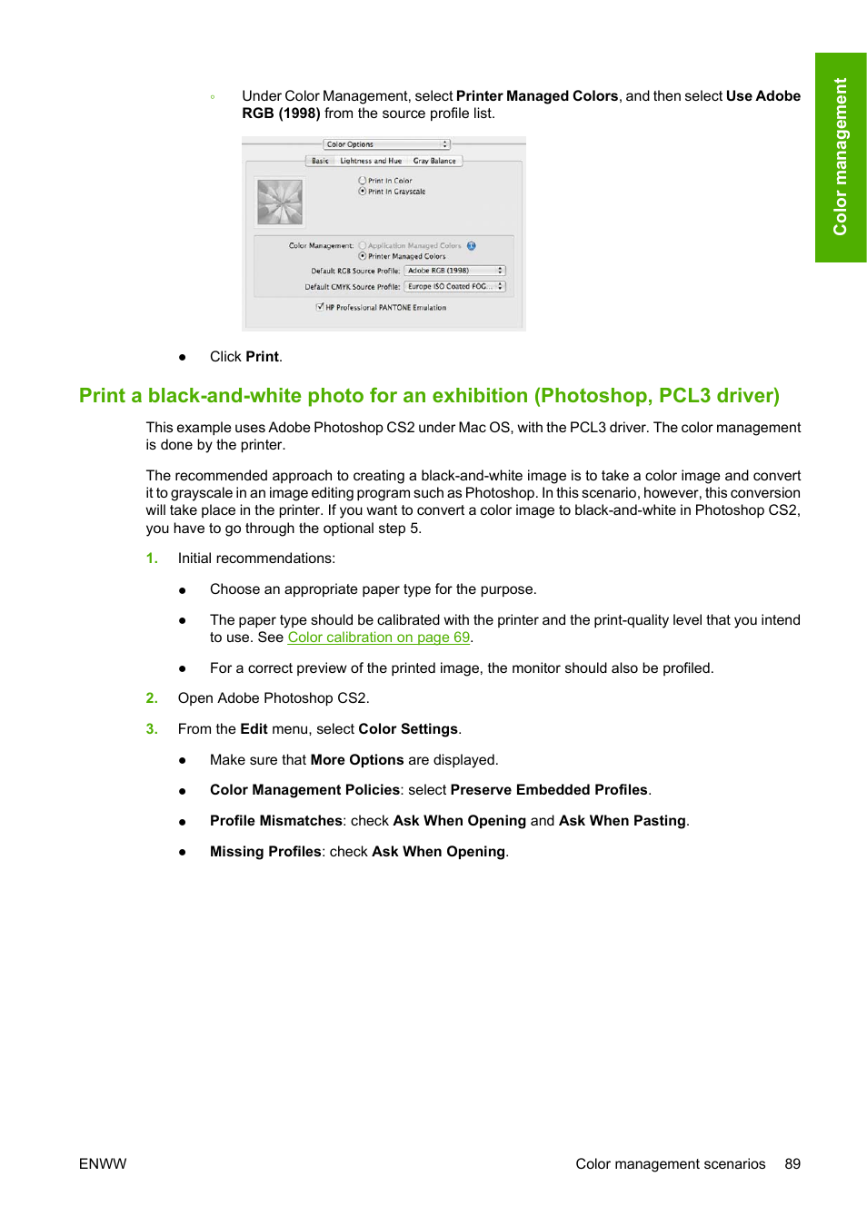 HP Designjet Z3200 PostScript Photo Printer series User Manual | Page 99 / 205