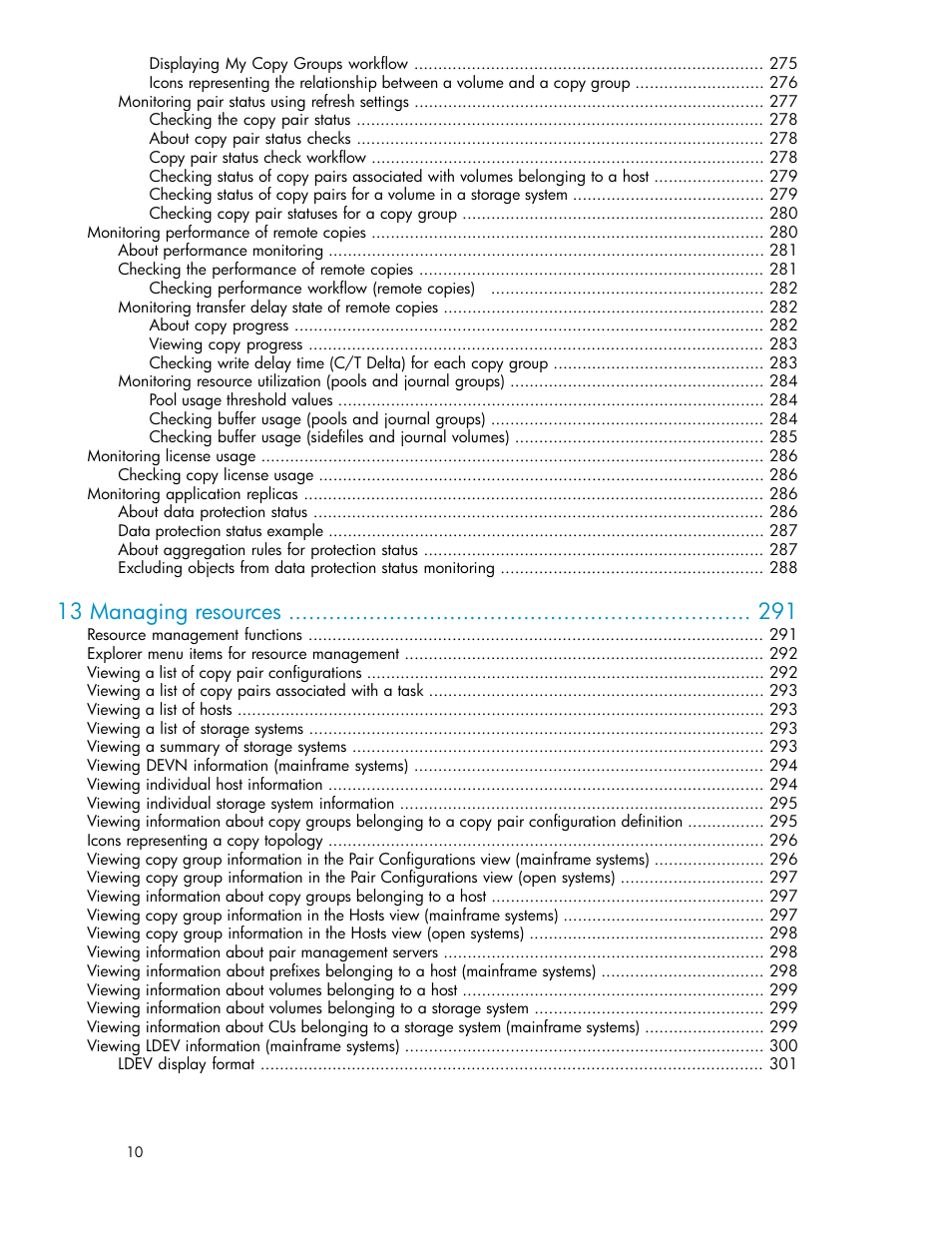 13 managing resources | HP XP Array Manager Software User Manual | Page 10 / 472