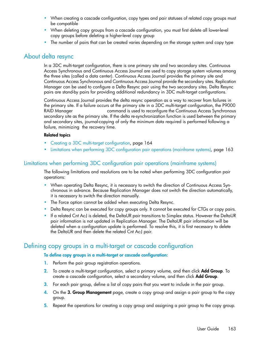 About delta resync | HP XP Array Manager Software User Manual | Page 163 / 472