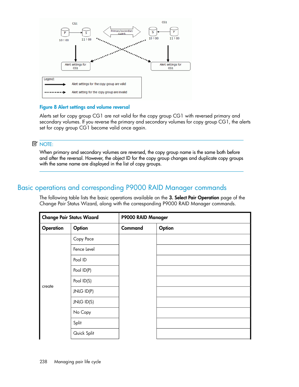 Alert settings and volume reversal | HP XP Array Manager Software User Manual | Page 238 / 472