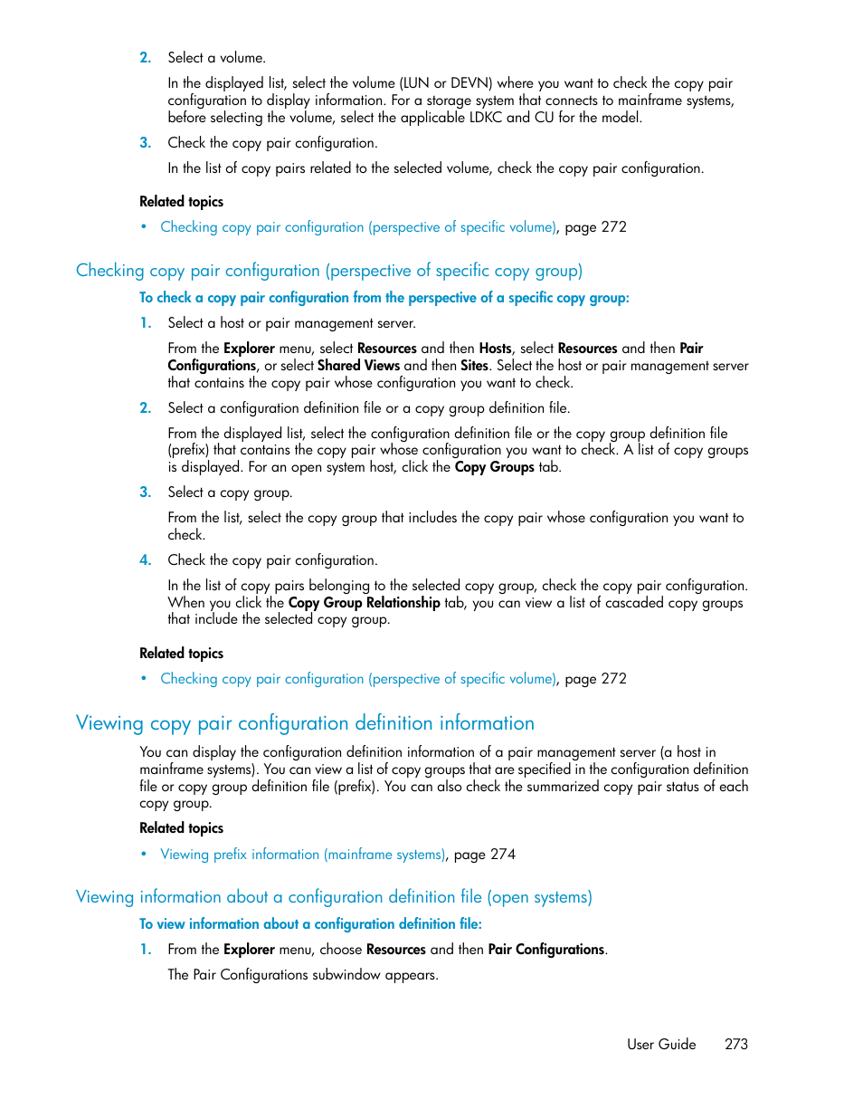 HP XP Array Manager Software User Manual | Page 273 / 472