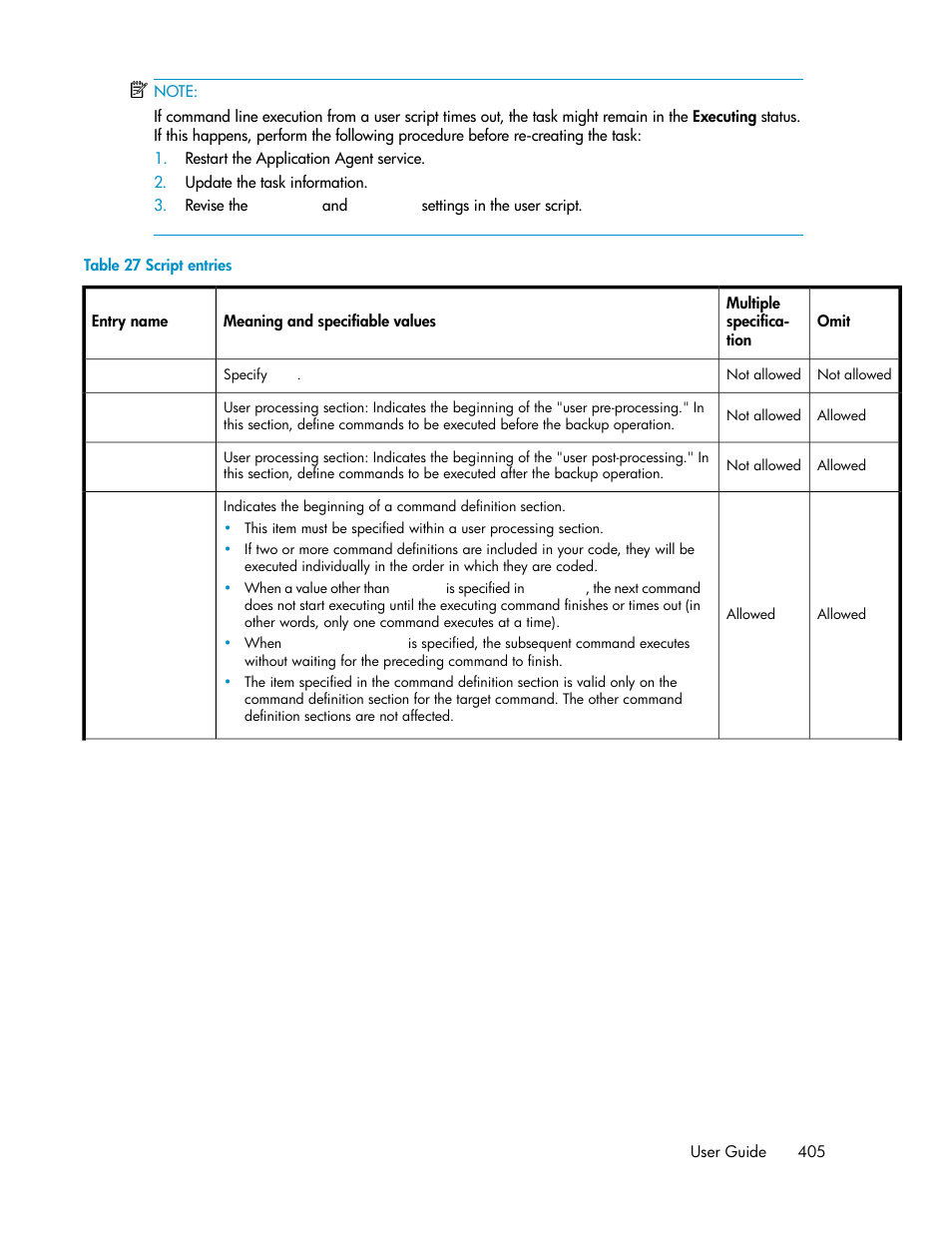 Script entries | HP XP Array Manager Software User Manual | Page 405 / 472