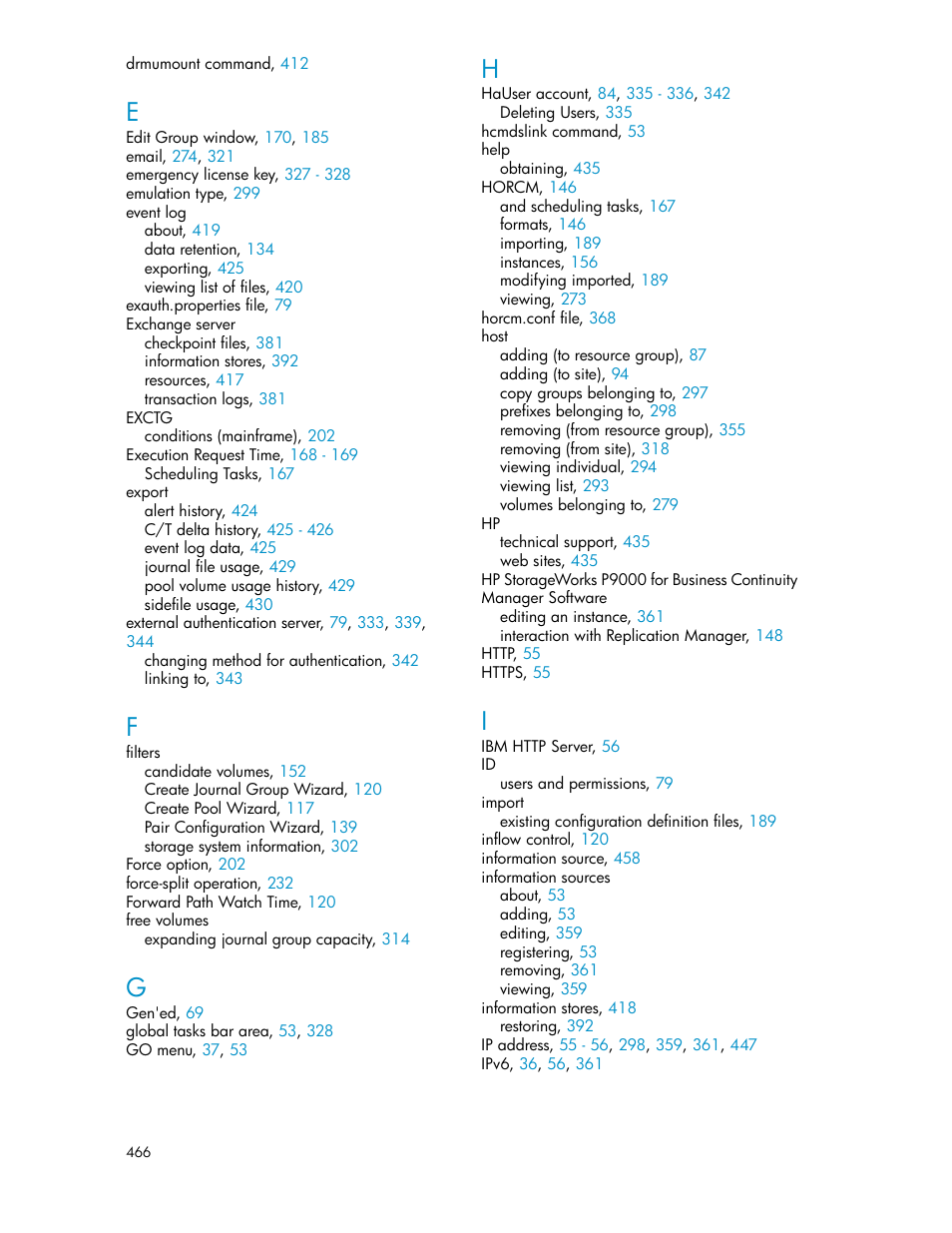 HP XP Array Manager Software User Manual | Page 466 / 472