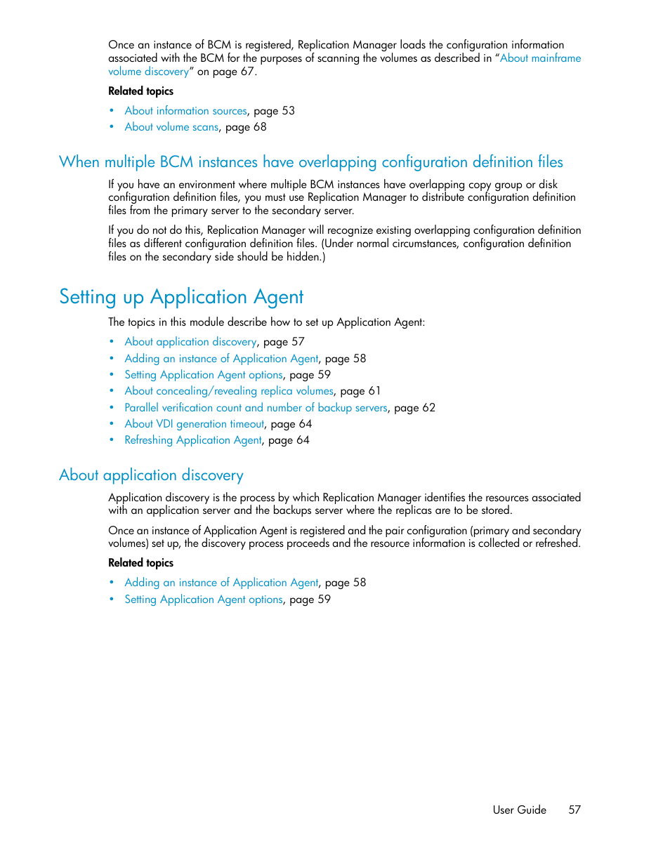 Setting up application agent, About application discovery | HP XP Array Manager Software User Manual | Page 57 / 472