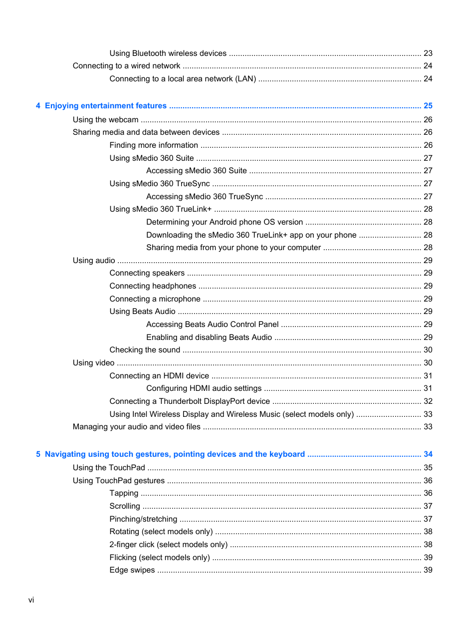 HP Spectre XT TouchSmart Ultrabook 15-4095ca User Manual | Page 6 / 103