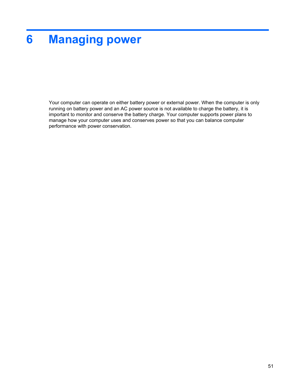 Managing power, 6 managing power, 6managing power | HP Spectre XT TouchSmart Ultrabook 15-4095ca User Manual | Page 61 / 103