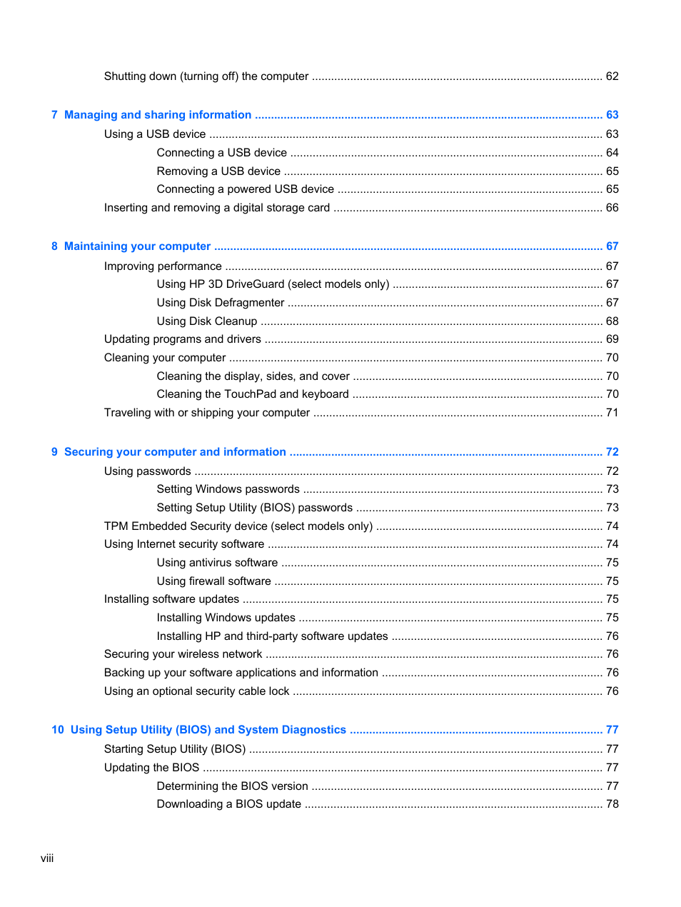 HP Spectre XT TouchSmart Ultrabook 15-4095ca User Manual | Page 8 / 103