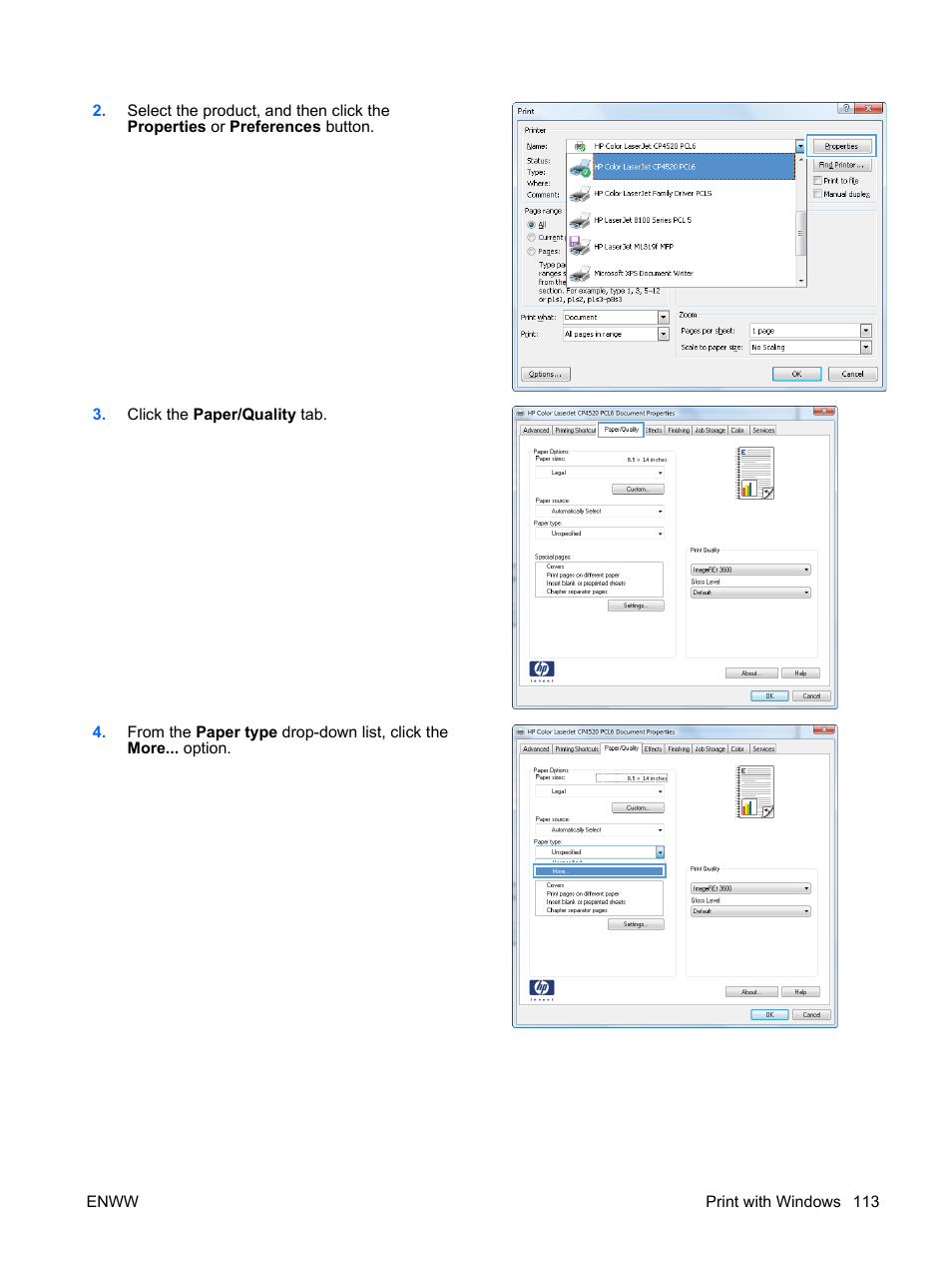 HP Color LaserJet Enterprise CP4525 Printer series User Manual | Page 127 / 282