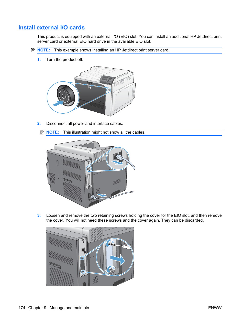 Install external i/o cards | HP Color LaserJet Enterprise CP4525 Printer series User Manual | Page 188 / 282