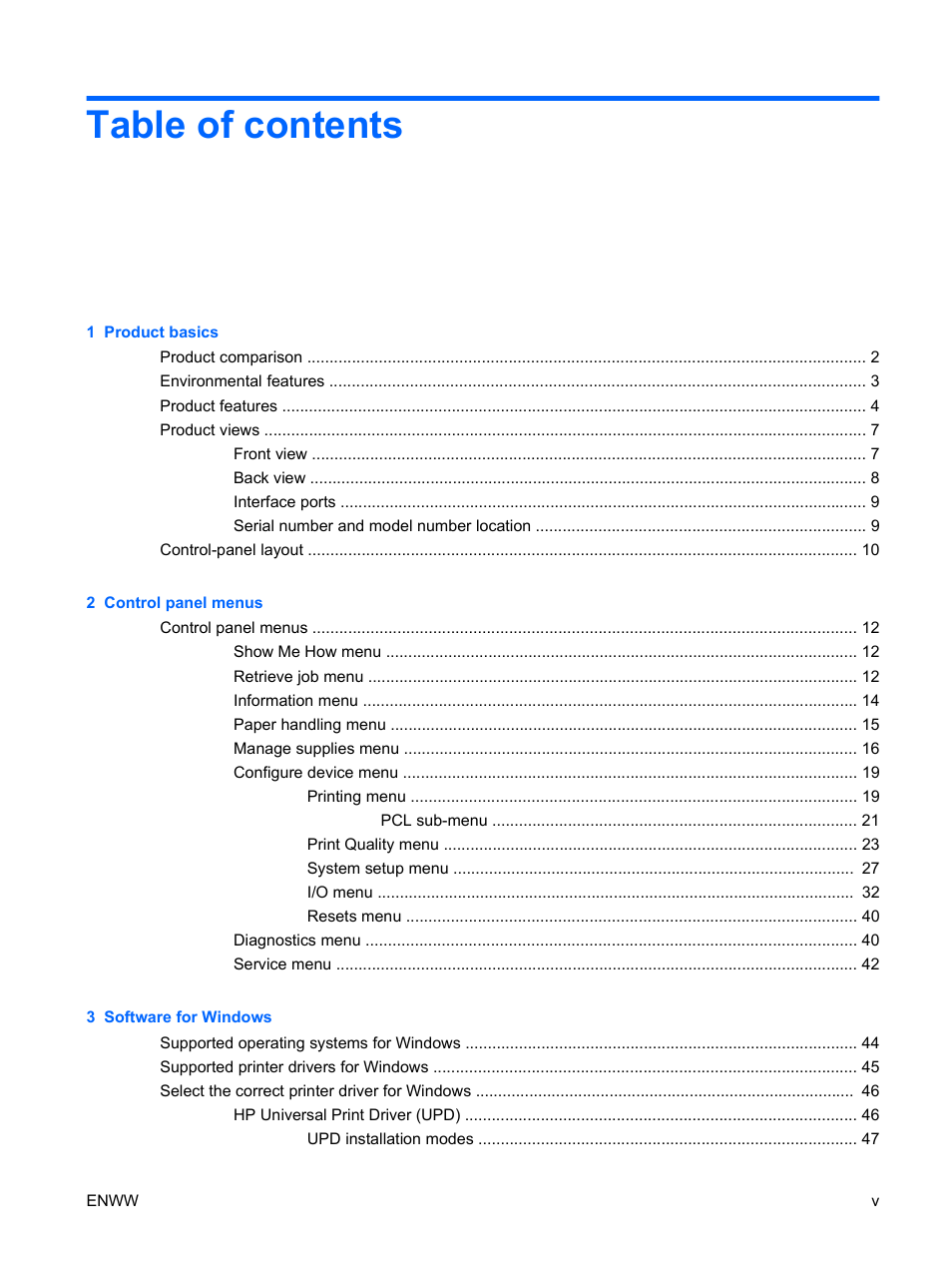 HP Color LaserJet Enterprise CP4525 Printer series User Manual | Page 7 / 282