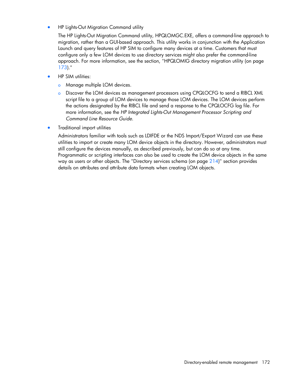HP Integrated Lights-Out User Manual | Page 172 / 236