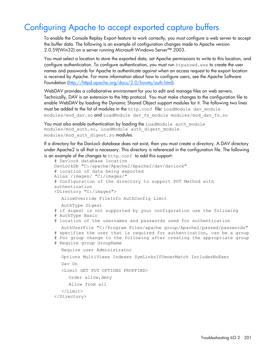 HP Integrated Lights-Out User Manual | Page 201 / 236
