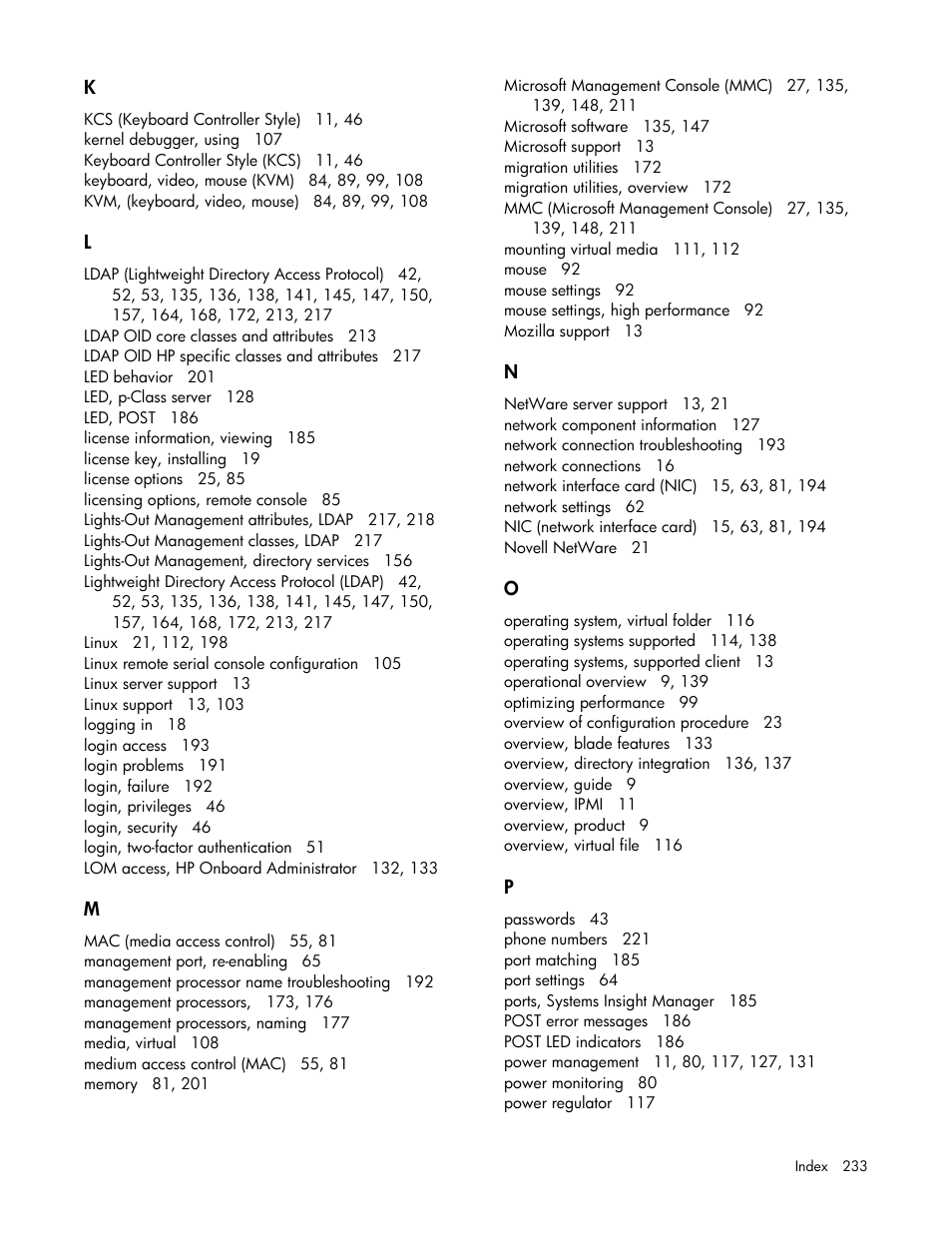 HP Integrated Lights-Out User Manual | Page 233 / 236
