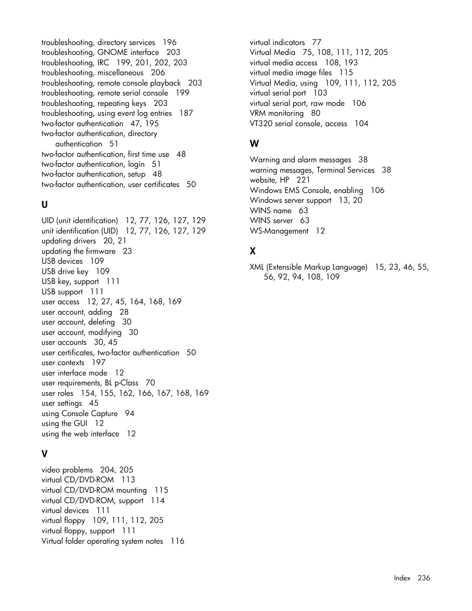 HP Integrated Lights-Out User Manual | Page 236 / 236