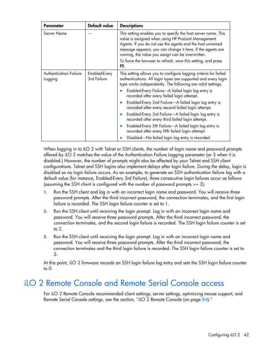 HP Integrated Lights-Out User Manual | Page 42 / 236