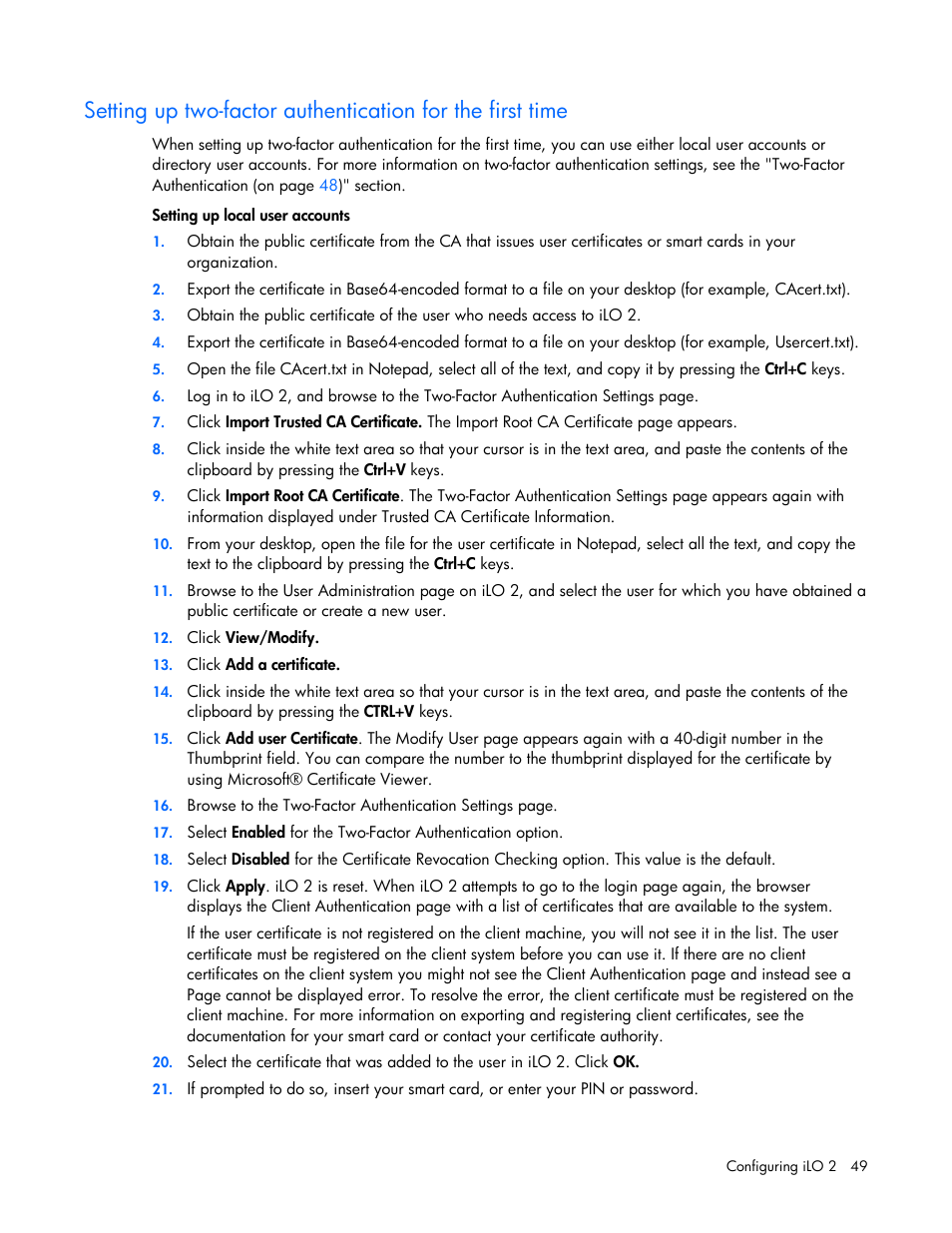 HP Integrated Lights-Out User Manual | Page 49 / 236