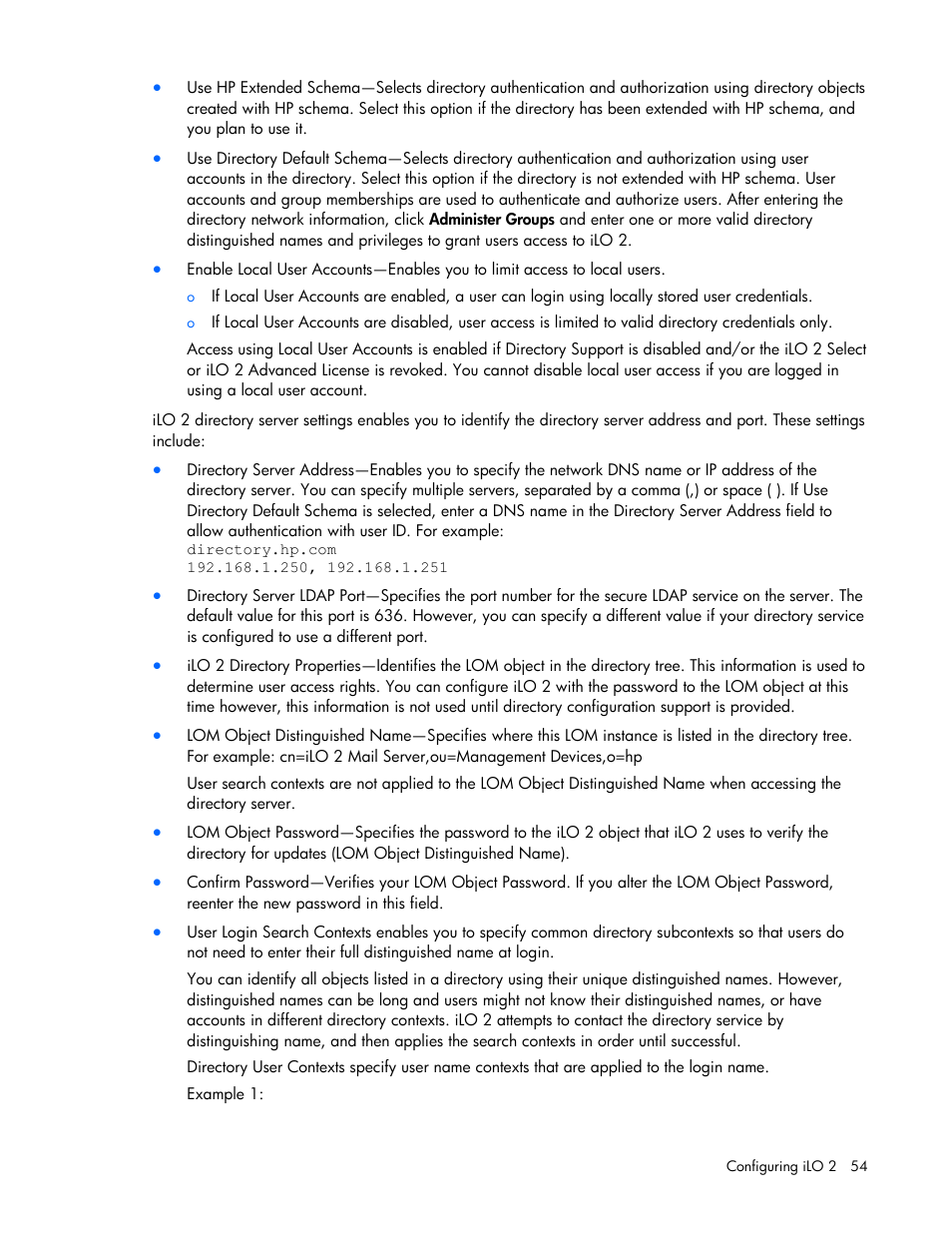 HP Integrated Lights-Out User Manual | Page 54 / 236