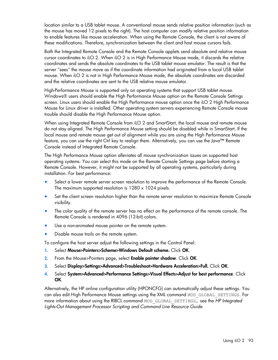 HP Integrated Lights-Out User Manual | Page 93 / 236