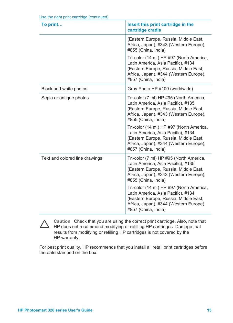 HP Photosmart 325 Compact Photo Printer User Manual | Page 18 / 62