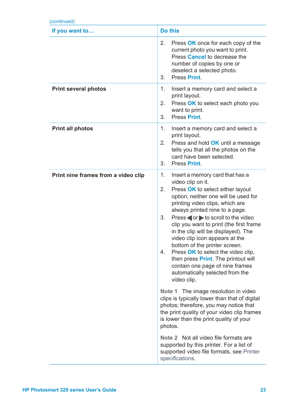 HP Photosmart 325 Compact Photo Printer User Manual | Page 26 / 62