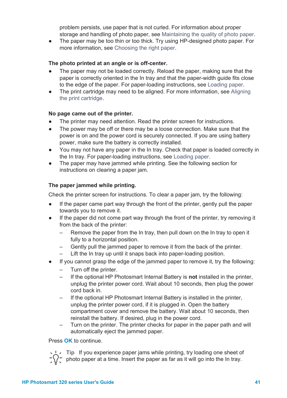 HP Photosmart 325 Compact Photo Printer User Manual | Page 44 / 62