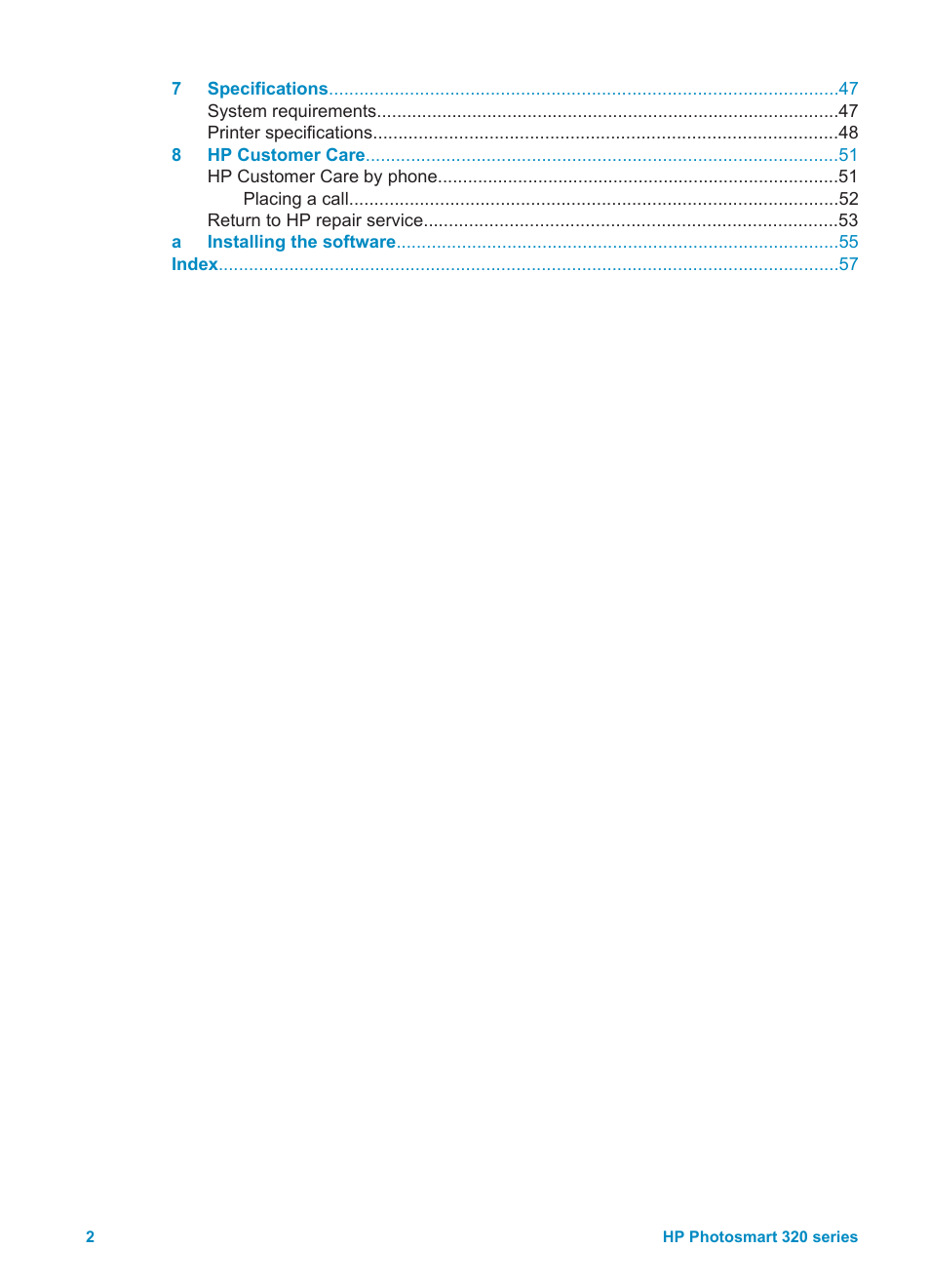 HP Photosmart 325 Compact Photo Printer User Manual | Page 5 / 62