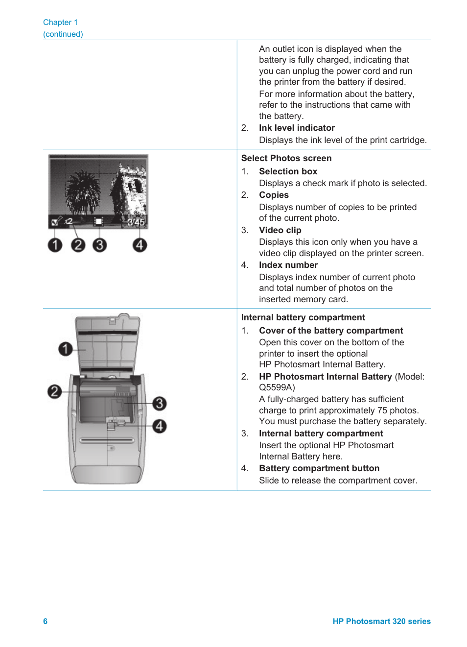 HP Photosmart 325 Compact Photo Printer User Manual | Page 9 / 62