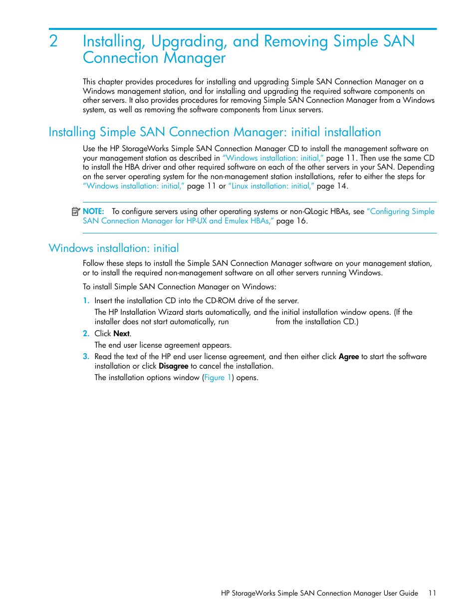 Windows installation: initial | HP 8.20q Fibre Channel Switch User Manual | Page 11 / 150