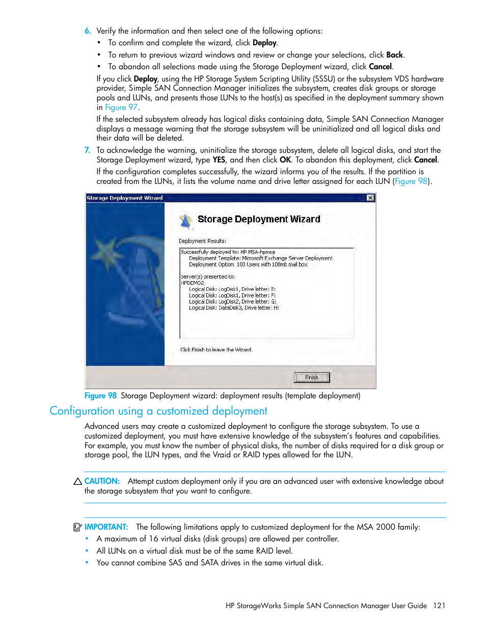 Configuration using a customized deployment | HP 8.20q Fibre Channel Switch User Manual | Page 121 / 150