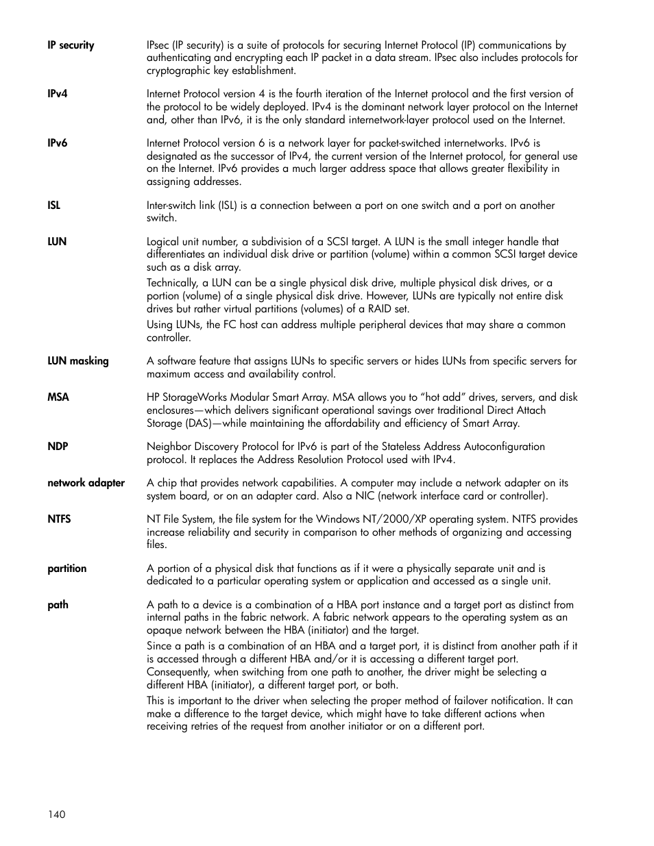 HP 8.20q Fibre Channel Switch User Manual | Page 140 / 150