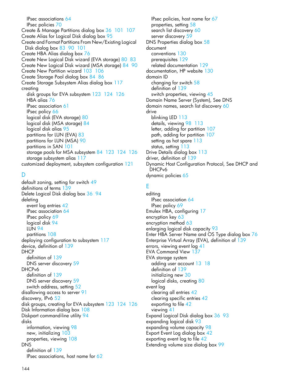 HP 8.20q Fibre Channel Switch User Manual | Page 144 / 150