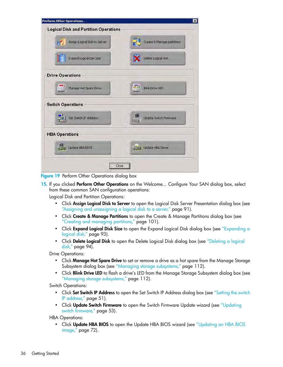 19 perform other operations dialog box, Figure 19 | HP 8.20q Fibre Channel Switch User Manual | Page 36 / 150