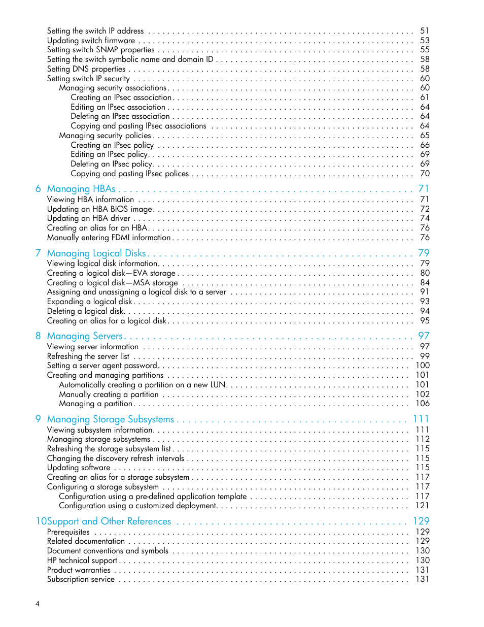 HP 8.20q Fibre Channel Switch User Manual | Page 4 / 150