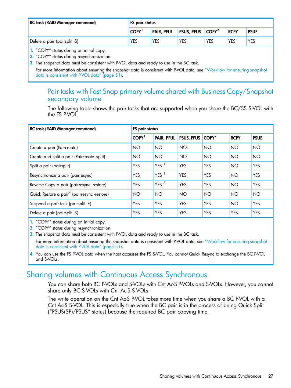 Sharing volumes with continuous access synchronous | HP XP Racks User Manual | Page 27 / 131