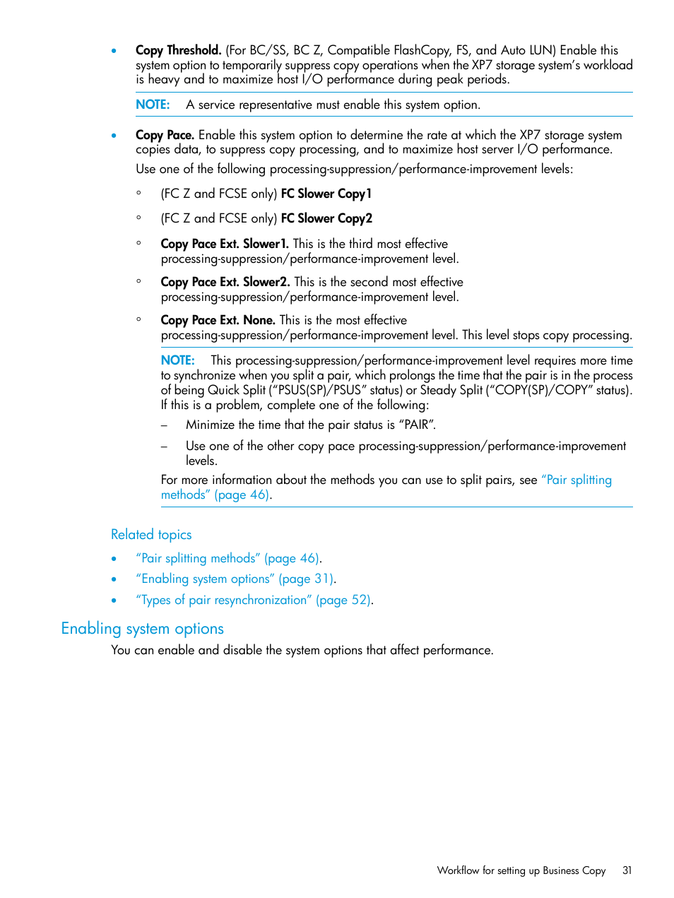 Enabling system options | HP XP Racks User Manual | Page 31 / 131