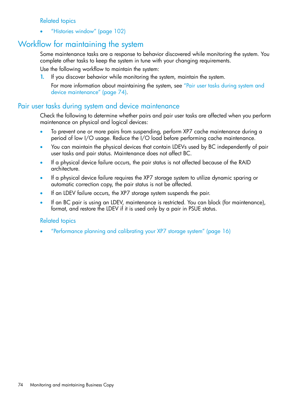 Workflow for maintaining the system | HP XP Racks User Manual | Page 74 / 131