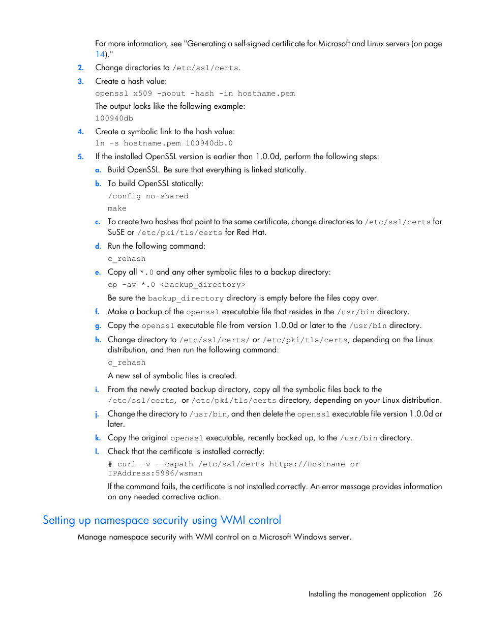 Setting up namespace security using wmi control | HP StoreFabric Converged Network Adapters User Manual | Page 26 / 48