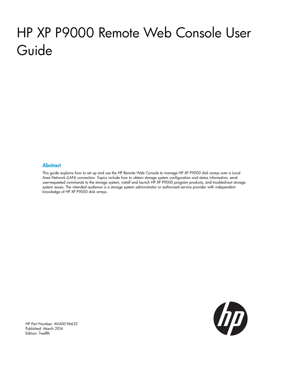 HP XP P9500 Storage User Manual | 233 pages