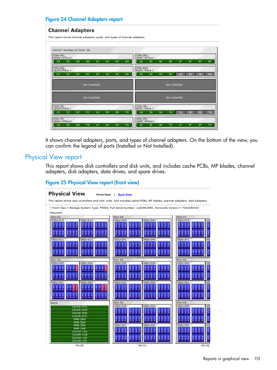 Physical view report | HP XP P9500 Storage User Manual | Page 113 / 233