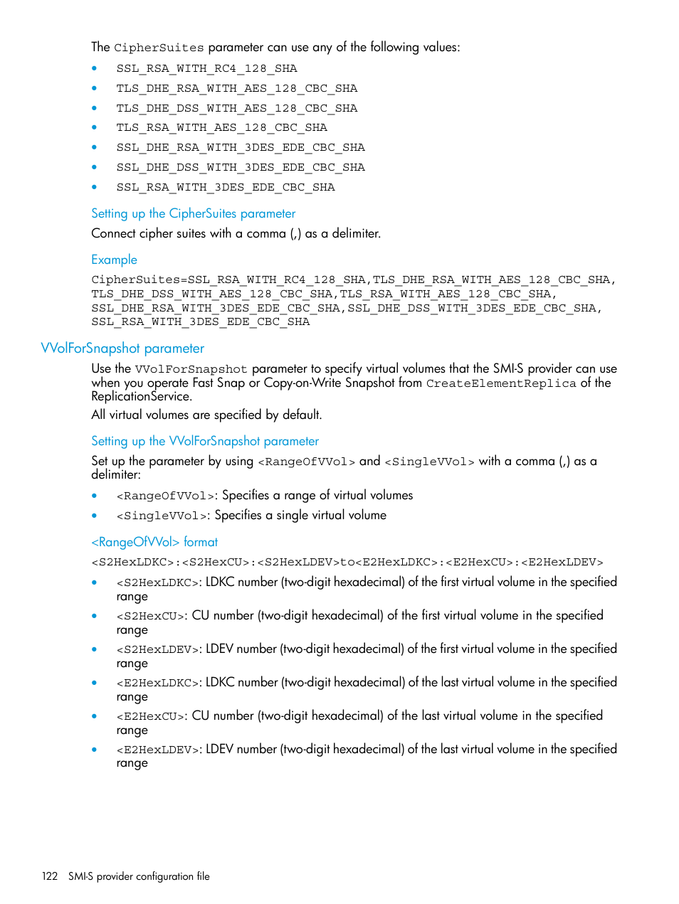 Vvolforsnapshot parameter | HP XP P9500 Storage User Manual | Page 122 / 233