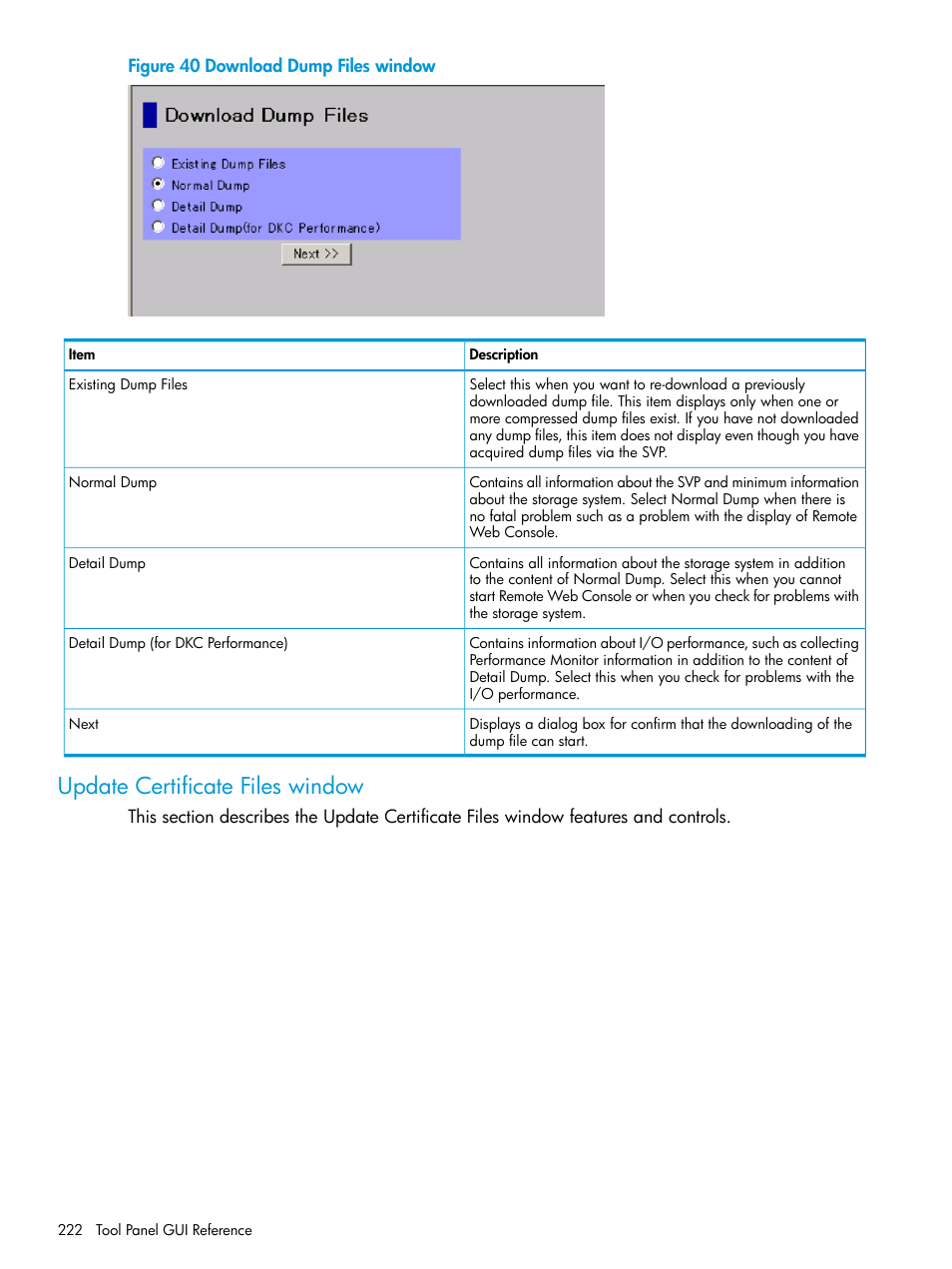 Update certificate files window | HP XP P9500 Storage User Manual | Page 222 / 233