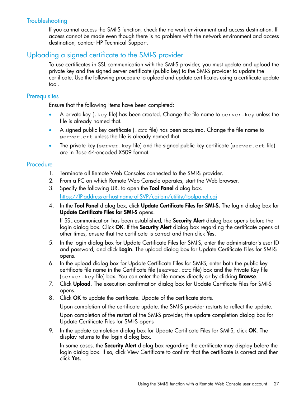 Troubleshooting, Prerequisites, Procedure | Prerequisites procedure | HP XP P9500 Storage User Manual | Page 27 / 233